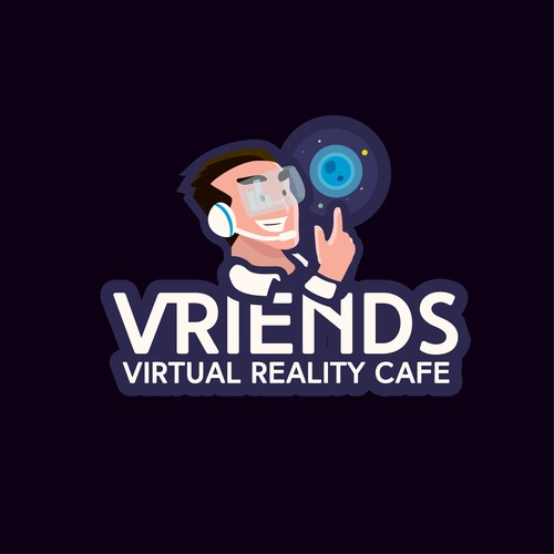 VR design with the title 'Virtual Reality Café '
