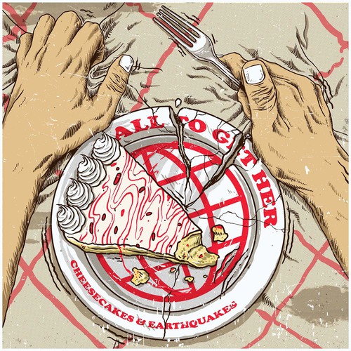 Cheesecake design with the title 'Music Illustration for a Band.'