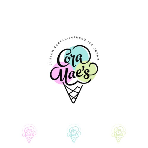 Gelato design with the title 'Logo for Cora Mae's Ice Cream'