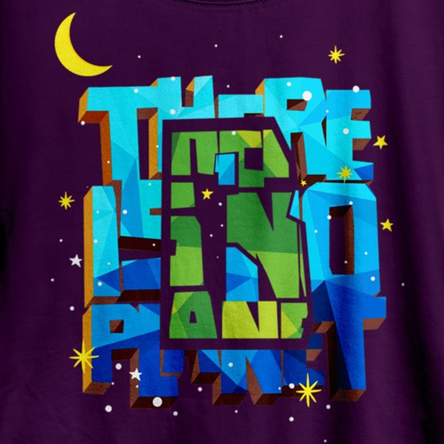Environmental design with the title 'T-shirt There is no planet B '
