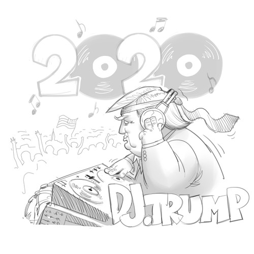 DJ artwork with the title 'DJ Trump t-shirt'