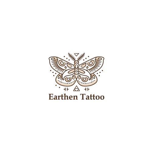 Earthy design with the title 'Moth Design for Tattoo Shop'