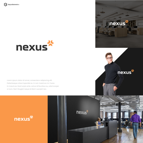 Office space design with the title 'Nexus Logo Design'