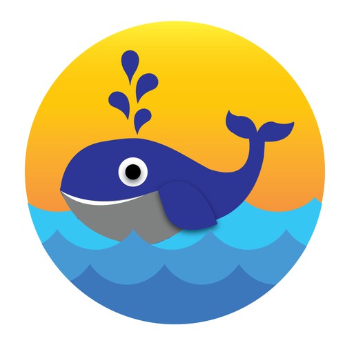 Whale illustration with the title 'Fun Animal Design'