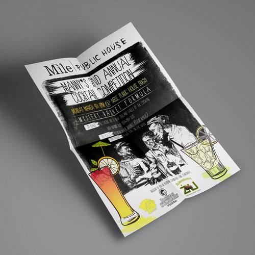 Pub design with the title 'Design promo material for cool cocktail competition'