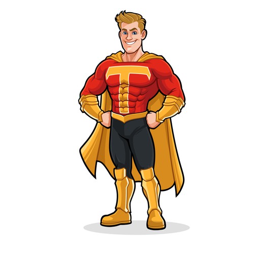 Superhero logo with the title 'Superhero with german flag theme'