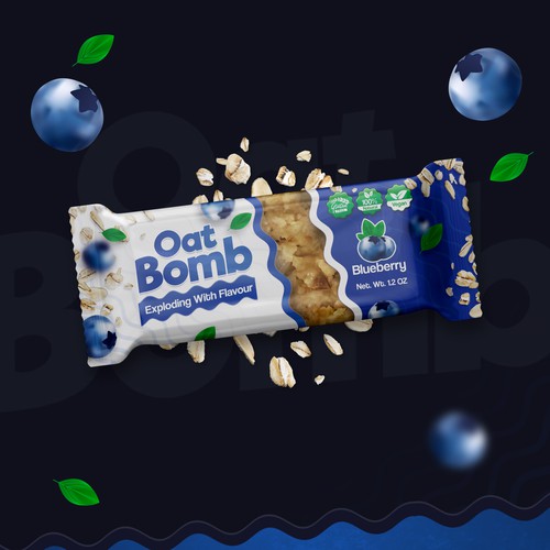 Bar packaging with the title 'Oat Bomb'