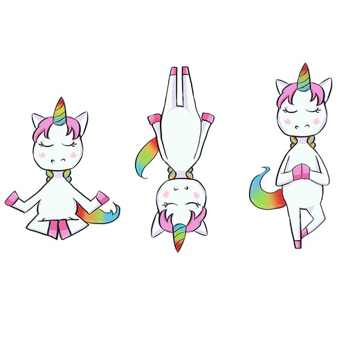 Unicorn artwork with the title 'Yoga Unicorn'