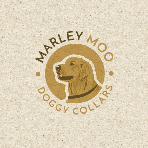 Dog design with the title 'Logo design for Marley Moo Doggy Collars'
