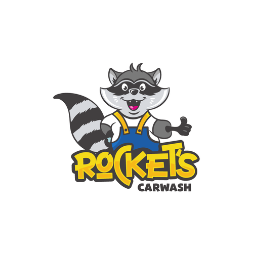 Cartoon brand with the title 'Rockets Racoon'