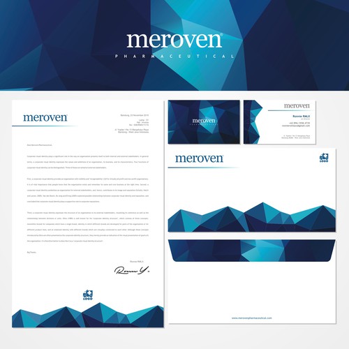 Name card design with the title 'Meroven Brand Identity'