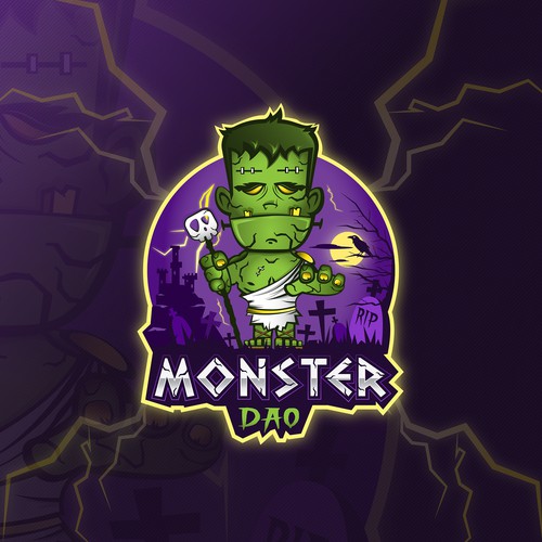 Scary design with the title 'Monster logo character'