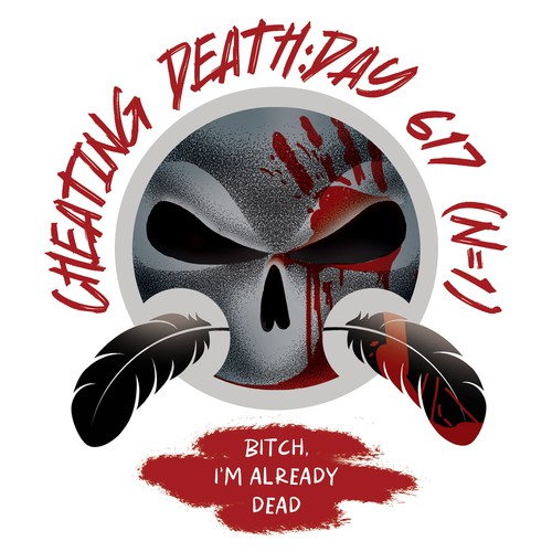 Conceptual artwork with the title 'Cheating Death Concept – Bold Streetwear Skull Illustration.'