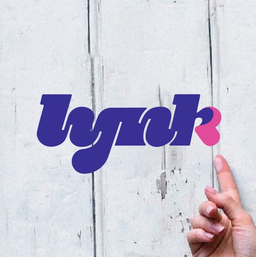 Link design with the title 'wordmark for dating app'