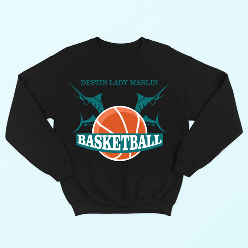 Basketball t-shirt with the title 'Logo for a t-shirt/ hoodie design to celebrate the Destin Middle School Girls Basketball's first ever County Championship'