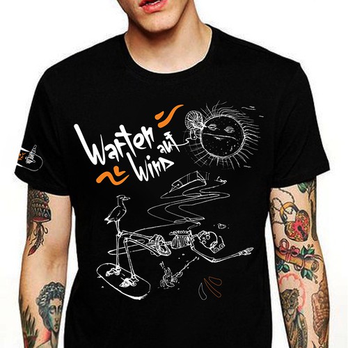 Character t-shirt with the title 'Kitesurfer-Waiting for wind'
