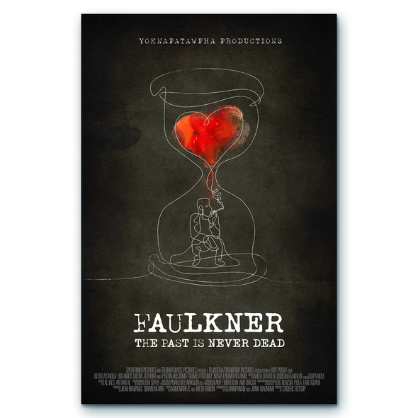 Film artwork with the title 'POSTER The Past Is Never Dead: The Story of William Faulkner'