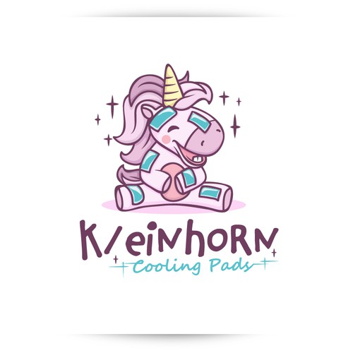 Unicorn logo with the title 'Unicorn Logo design for the "KeinHorn" (cooling pads)'