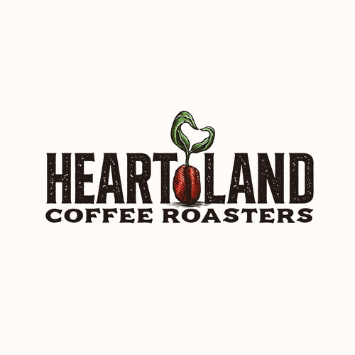 Illustrator design with the title 'Heartland Coffee Roasters'