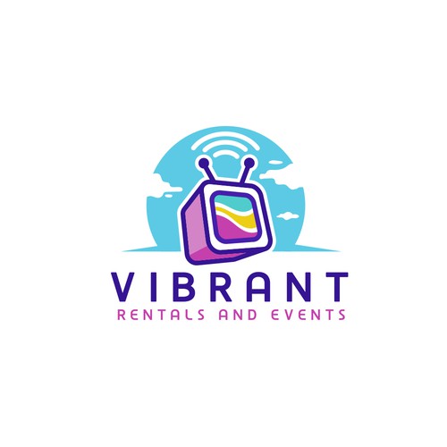 TV logo with the title 'Screen in the sky logo design'