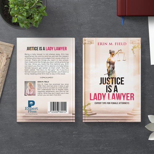 Justice design with the title 'Justice is a Lady Lawyer'