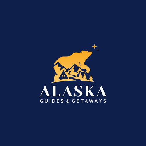 Alaska design with the title 'Alaska Guides & Getaways'