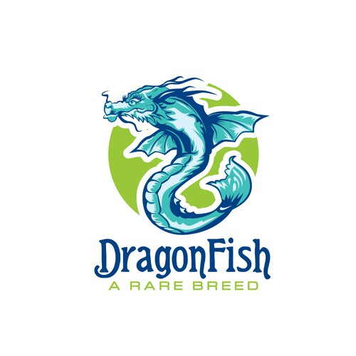 Brewery logo with the title 'Dragonfish Farms'