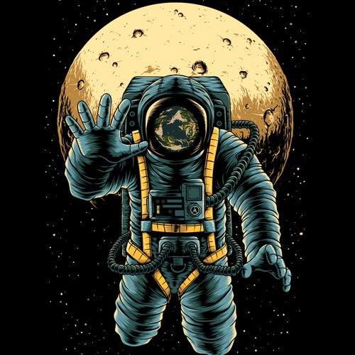 Astronaut t-shirt with the title 'Moon astronaut'