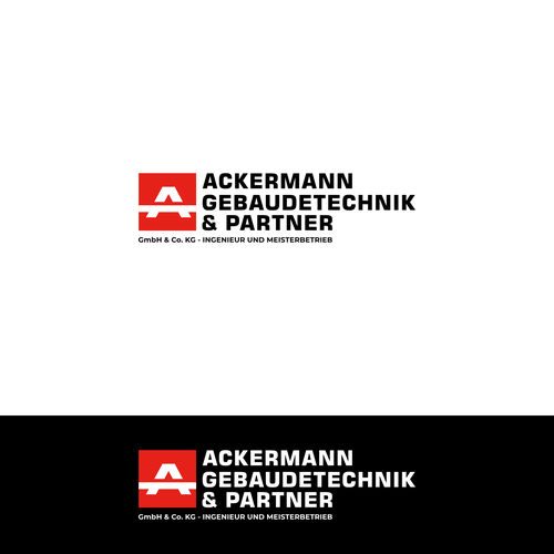 Installation design with the title 'Bold clean logo for a German engineer.'