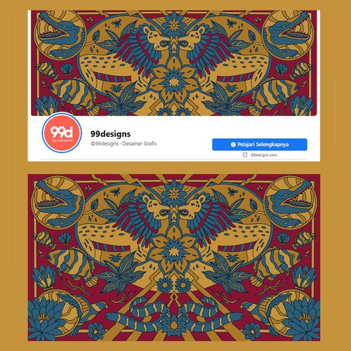 Leaf artwork with the title 'Animal and Nature'