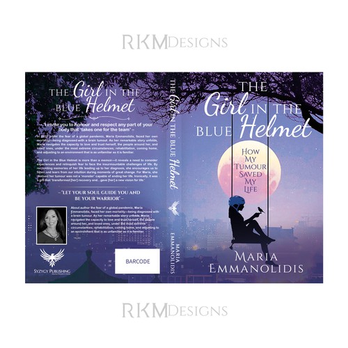 Swing design with the title 'The Girl in the Blue Helmet'