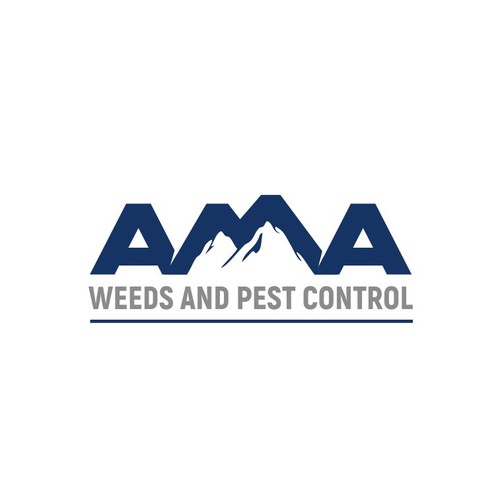 Pest control logo with the title 'AMA weeds and pest control logo design'