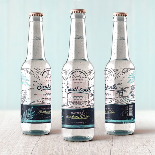 Water label with the title 'Southswell Sparkling Water'