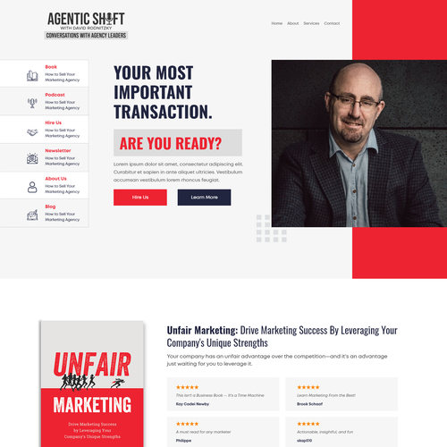 Marketing website with the title 'Consulting business web design'