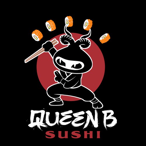 Sushi design with the title 'Awesome ninja'