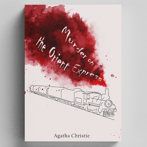 Book cover illustration with the title 'Murder on the Orient Express'