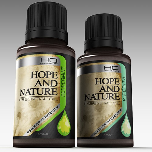 3D label with the title 'oil'