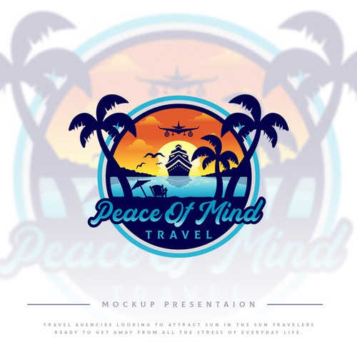 Travel agency logo with the title 'Logo for Peace of Mind Travel'