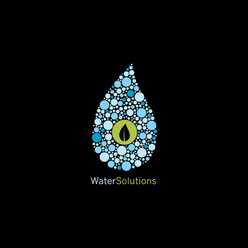 Water brand with the title 'Water Solutions Logo'