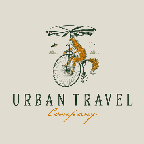 Fox logo with the title 'Vintage Travel Logo'