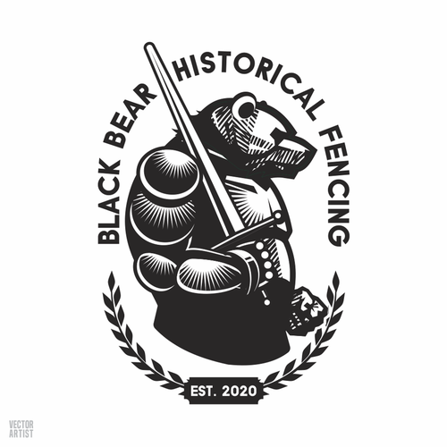 Warrior logo with the title 'Black Bear Historical Fencing '