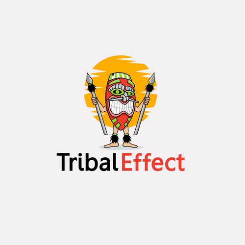Tiki logo with the title 'tribal effect'