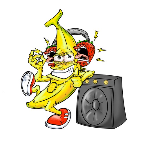 Banana design with the title 'banana character hemp'