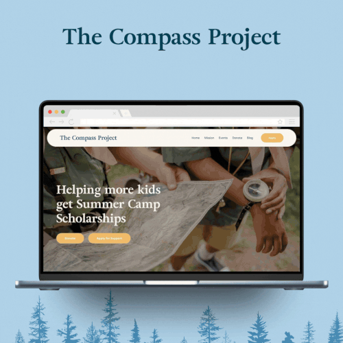 Design with the title 'The Compass Project Website'