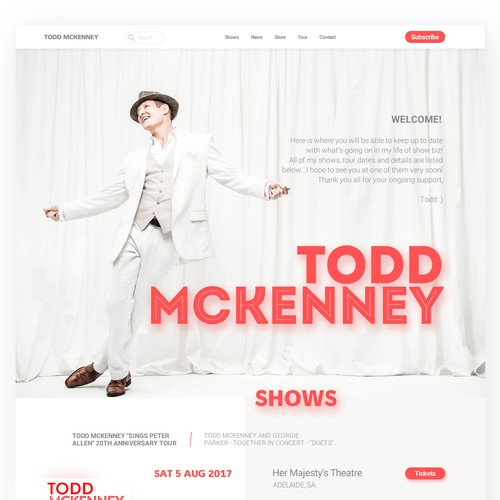 Portfolio website with the title 'Todd Mckenney redesign'