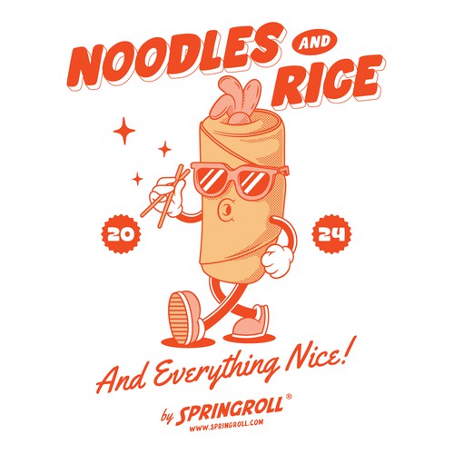 Cartoon games logo with the title 'SPRINGROLL Logo & T-Shirt Design'