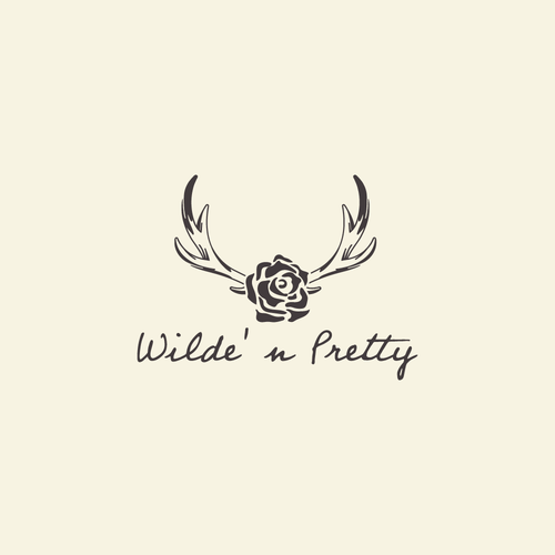 Antler logo with the title 'Deer Antler and Rose Logo'