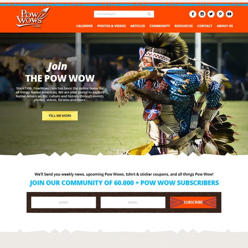 Community website with the title 'Website for PowWows'