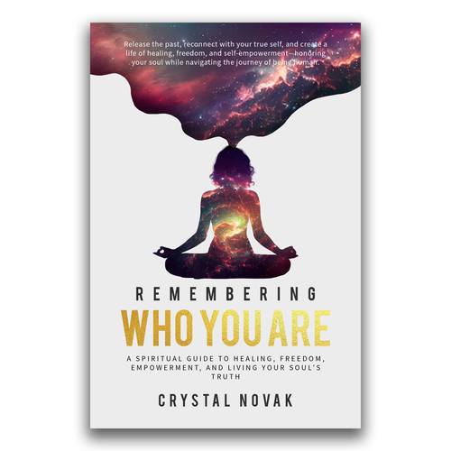 Meditation book cover with the title 'Book Cover Design Concept for "Remembering Who You Are"'