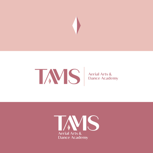 Empowerment logo with the title 'TAMS Aerial Arts & Dance Studio Logo Concept'